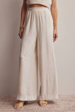 Embroidered Square-Neck Tank & Wide-Leg Pants Set FSET011: Indigo / Contemporary / L