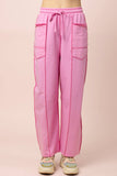NP71022-Stitch Detail Casual Knit Pants: MOCHA / S-M-L/2-2-2
