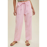 DRAWSTRING BAGGY DENIM PANTS / WL24-9606: BUBBLEGUM / L