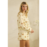 Polka Dot Sweatshorts: Sky Blue/Navy / L