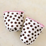 Coffee Cup Cover - Brown Polka Dots: Large / 24oz