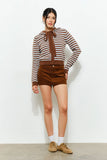 PALMER HOODIE CARDIGAN - Cozy, Striped, Casual: Pink Multi / L
