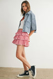 Button Front Cropped Shirt - BMJ7681: DENIM / L