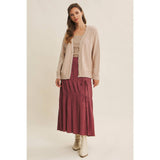 OVERSIZED COTTON BLEND SWEATER CARDIGAN: CLOUD PINK / L
