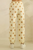 Polka Dot Sweatpants: Cream/Black / L