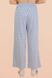 NP70976-Elastic Waist Checkered Casual Pants: RED / S-M-L/2-2-2