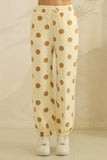 Polka Dot Sweatpants: Cream/Black / L