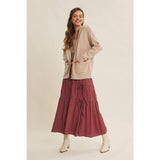 OVERSIZED COTTON BLEND SWEATER CARDIGAN: CLOUD PINK / L