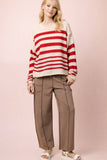 NP71022-Stitch Detail Casual Knit Pants: MOCHA / S-M-L/2-2-2