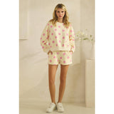 Polka Dot Crew Neck SweatShirt: Black / L