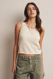Open-Knit Sleeveless Tank Top FSW0041: Red / Contemporary / L