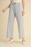 STRIPED HIGH WAIST WIDE LEG PANTS MP3775: BLACK STRIPE / L