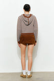 PALMER HOODIE CARDIGAN - Cozy, Striped, Casual: Pink Multi / L