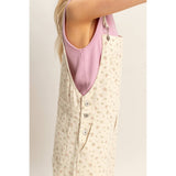 Floral Patterned Overalls: PINK / S-M-L(2-2-2)