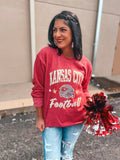 VINTAGE RED KANSAS CITY FOOTBALL SWEATSHIRT