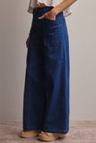 Wide-Leg Stretch Denim Jeans FP0003: Washed Cobalt / Contemporary / L