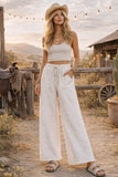 Relaxed Polka Dot Wide Leg Pants: RED/WHITE / L