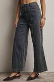Wide-Leg Stretch Denim Jeans FP0003: Washed Cobalt / Contemporary / L