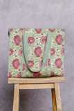 Bohemian Bias Tape Detail Roomy Fit Mint Tote Bag: MINT MULTI / One Size