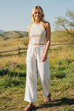 Relaxed Polka Dot Wide Leg Pants: RED/WHITE / L
