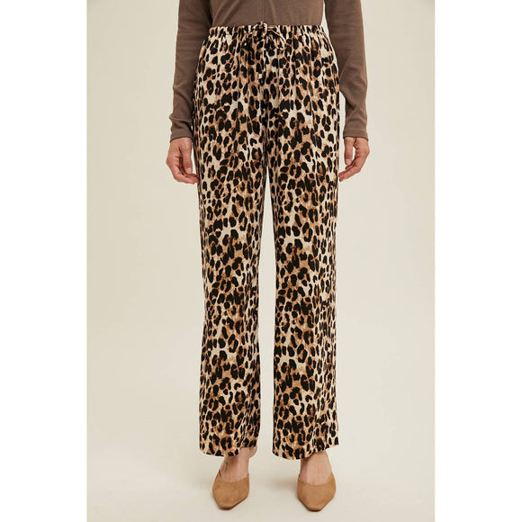 Leopard Drawstring Pants