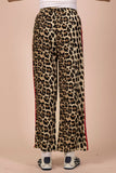 NP70940-Side Stripe Tape Detail Leopard Wide Leg Pants: MOCHA MIX / S-M-L/2-2-2