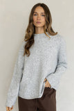 Piper Mock Neck Pullover: HEATHER GREY / L