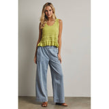 TEXTURED SWEATER TANK TOP / WL25-11738: CHARTREUSE / L