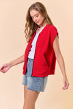 Red zip-up vest