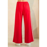 Red Lace Striped Pant