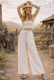Relaxed Polka Dot Wide Leg Pants: RED/WHITE / L