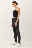 TENCEL TAPERED PANTS: Vintage Black / L