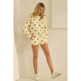 Polka Dot Sweatshorts: Sky Blue/Navy / L