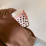 Coffee Cup Cover - Brown Polka Dots: Small / 16oz