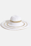 Metallic Accent Trim Floppy Sun Hat: SA