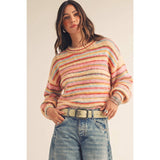 Sunrise Cotton Candy Stripe Sweater: MULTI / S-M-L-XL(2-2-2-1)