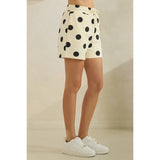 Polka Dot Sweatshorts: Sky Blue/Navy / L