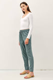TENCEL TAPERED PANTS: Vintage Black / L