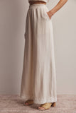 Embroidered Square-Neck Tank & Wide-Leg Pants Set FSET011: Indigo / Contemporary / L