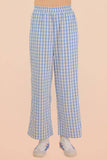 NP70976-Elastic Waist Checkered Casual Pants: RED / S-M-L/2-2-2