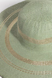 Metallic Accent Trim Floppy Sun Hat: SA