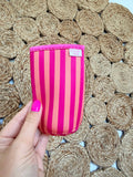 Slim Can Sleeve-Orange and Pink Stripes