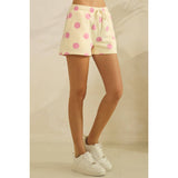 Polka Dot Sweatshorts: Sky Blue/Navy / L