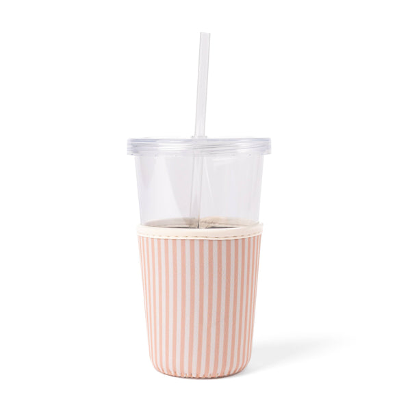 Latte Stripes Drink Sleeve, Iced Coffee Koozie: Regular