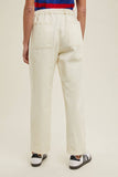 DRAWSTRING BAGGY DENIM PANTS / WL24-9606: BUBBLEGUM / L
