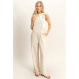 Floral Patterned Overalls: PINK / S-M-L(2-2-2)