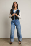 Denim Trim Knit Vest FSW0009 : Stripes / Contemporary / L