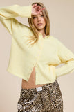 Essential Button Down Cardigan Top: Red / L
