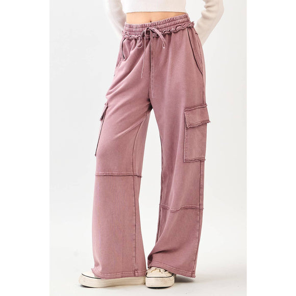 Faded Plum Wide Leg Pant