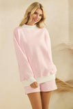 Mock neck striped Sweatshirt top : Blue / L